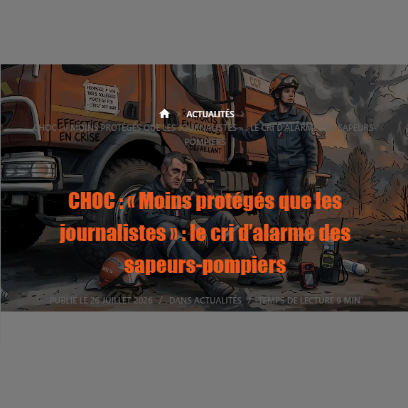 CHOC "Moins protégés que les journalistes" : le cri d'alarme des sapeurs-pompiers CFDT SDIS Alarme Pompiers